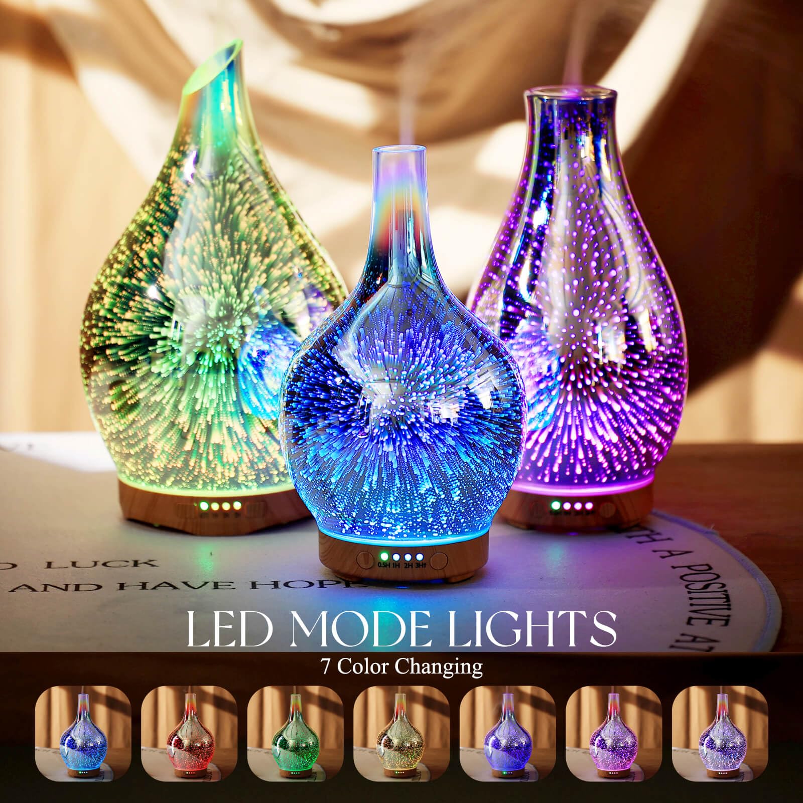 Porseme 3D Essential Oil Diffuser Cool Mist Humidifier Ultrasonic Aromatherapy Diffuser,150ml Last 6h,Auto Shut-Off,Air Refresh,