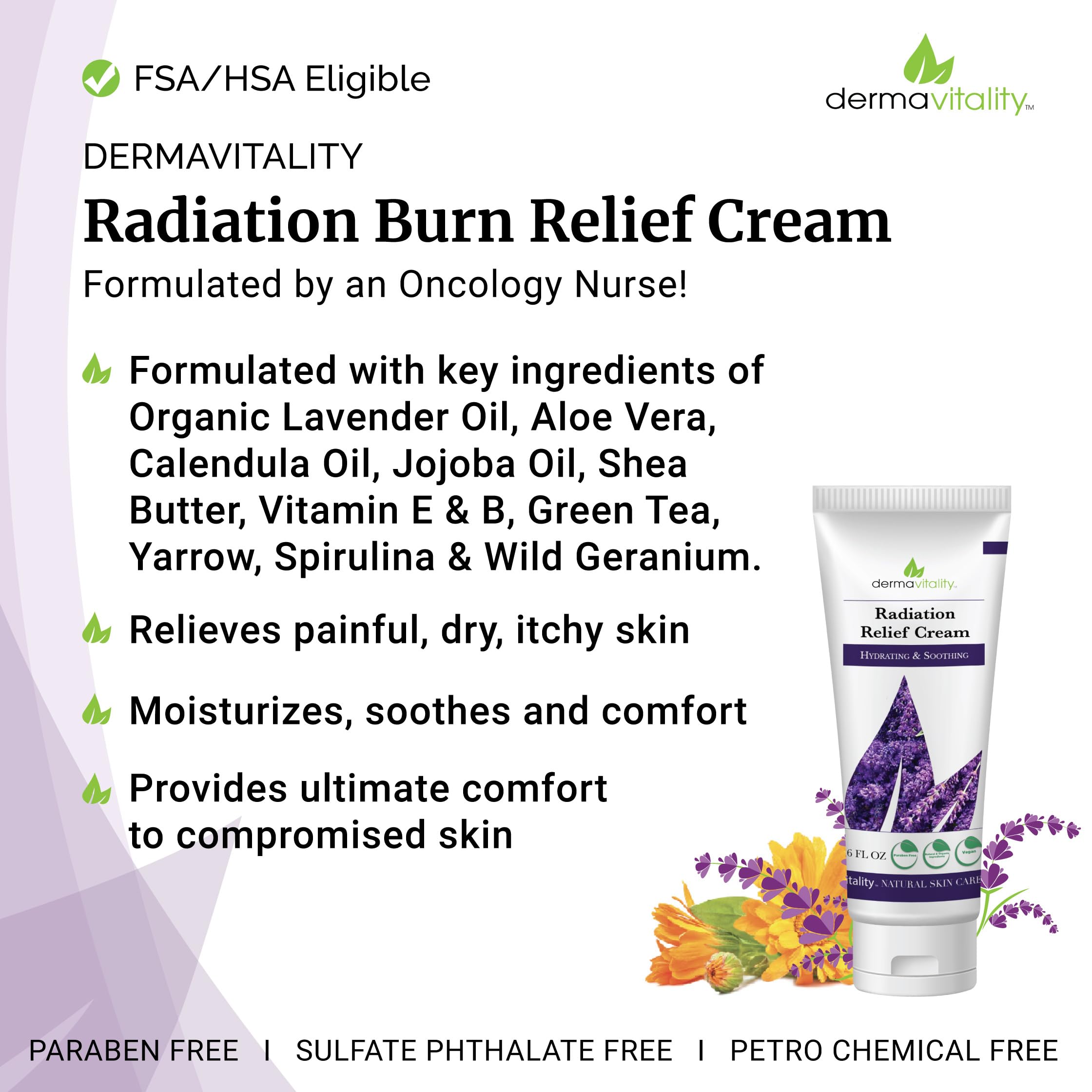 UltimateVitality Radiation Burn Relief Cream - Calendula Cream for Radiation Patients, Natural, Organic, Paraben, Pthalate Free