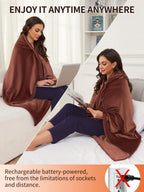 VOFUOTI MAX Electric Snuggle Throw Blankets with Battery, 20000mAh, Wearable Heating Throw Blanket Shawl, Cordless Heating Pad f