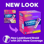 Tampax Pocket Radiant Compact Plastic Tampons, with LeakGuard Braid, Regular Absorbency, Unscented, Pack of 3 (28 count each pac