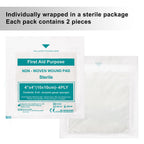 General Medi Sterile Gauze Sponges, 4 x 4 Non-Woven Wound Pads - Individually Wrapped Highly Absorbent Sponges Pads for Cushioni
