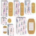 Assorted Flexible Fabric Adhesive Bandages - Family Variety Pack, Small Comfortable Fingertip & Round Cloth Bandages (300 Pieces