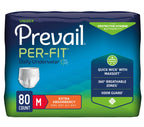 Prevail Per-Fit Daily Protective Underwear, Unisex Adult Disposable Adult Diaper for Men & Women, Extra Absorbency, Medium, 80 C