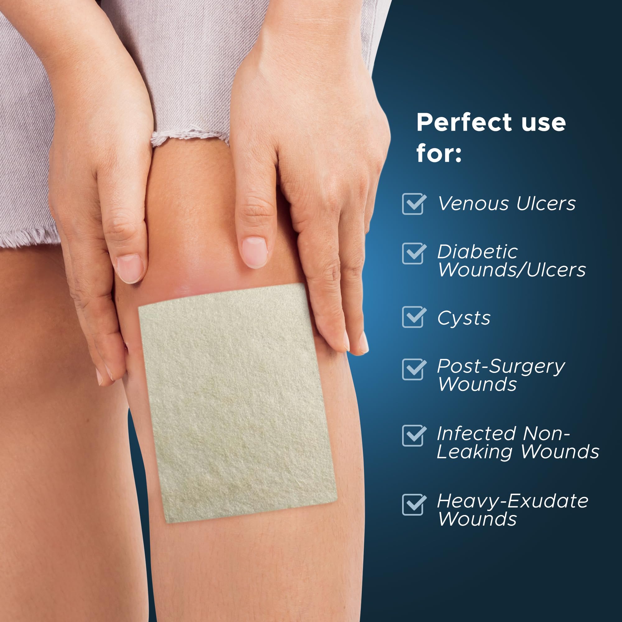 MED PRIDE Silver Calcium Alginate Wound Dressing 4X5 Pads Non-Stick Highly Absorbent 10-Pack