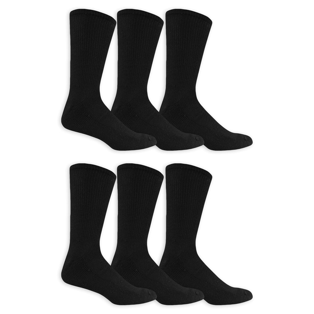 Dr. Scholl's Mens Diabetes & Circulator - 4 6 Pair Packs Non-binding Comfort And Moisture Management Sock, Black, 13-15 US