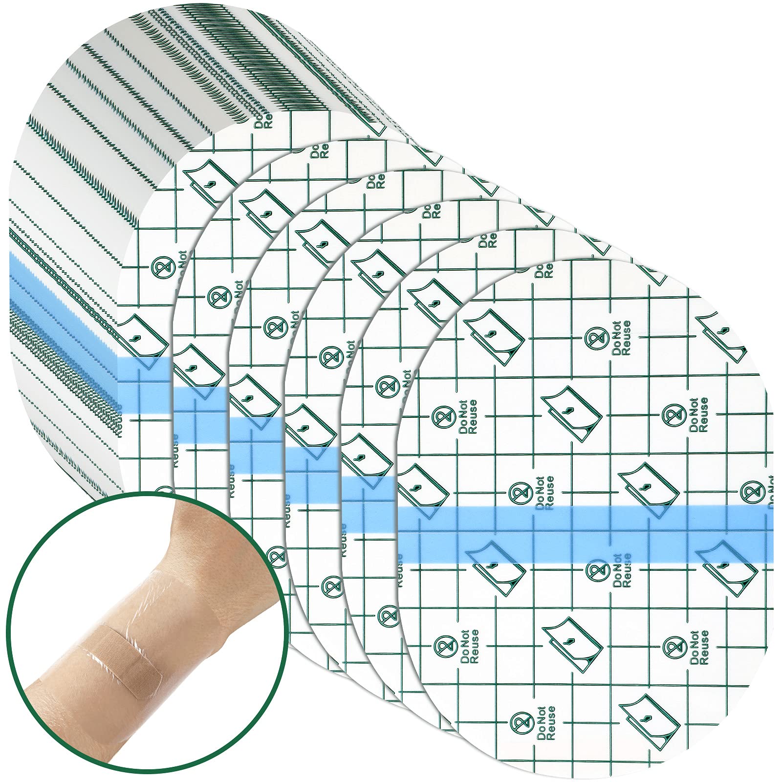 Nuanchu 100 Pieces Stretch Adhesive Bandages Large Waterproof Adhesive Dressing Bandages Transparent Protective Dressing Tape Fi