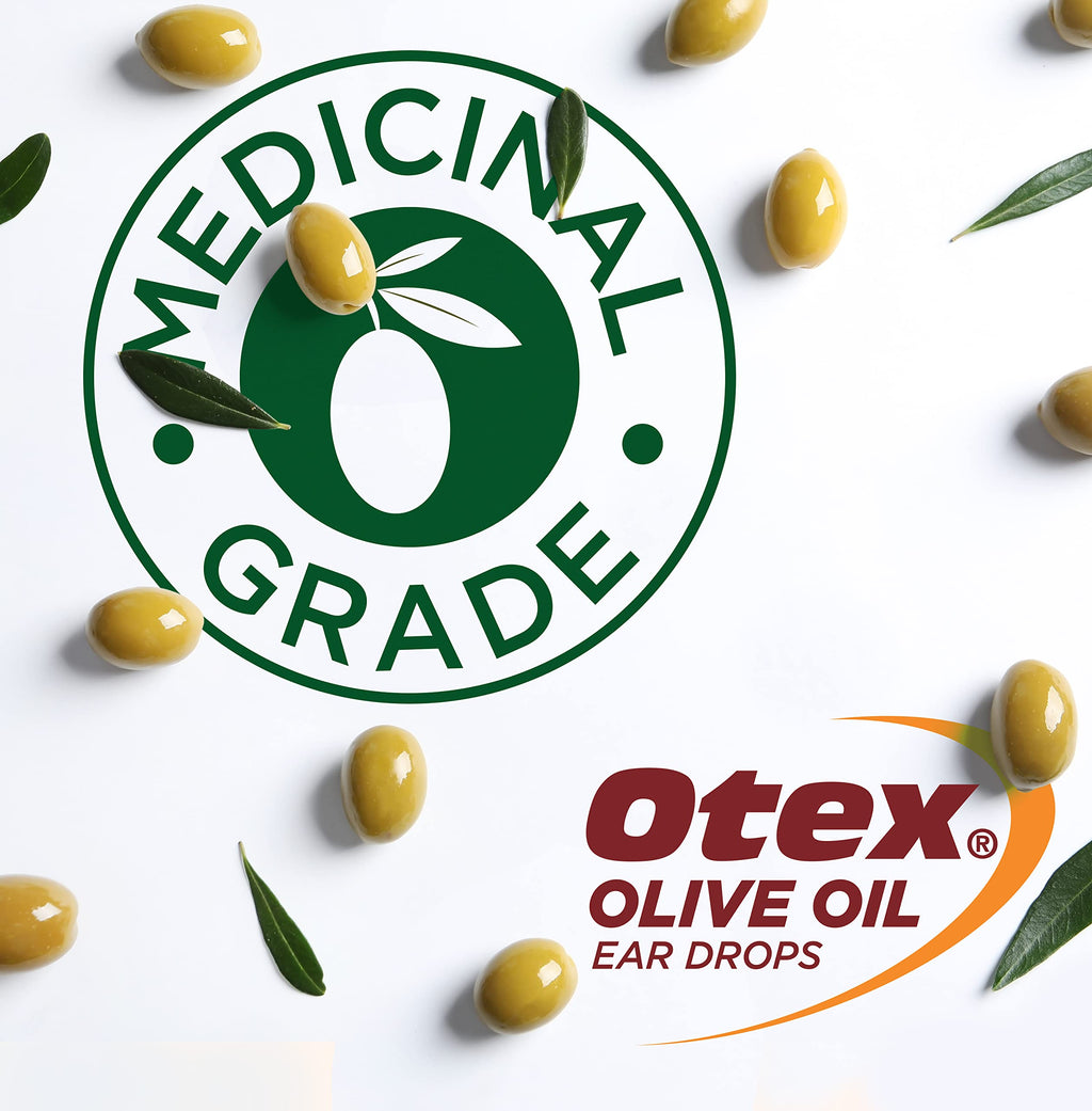 Otex Olive Oil Ear Drops for Natural, Gentle Removal of Excessive, Hardened Ear Wax. Bottle with Dropper Applicator, 10 ml (Pack