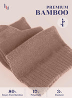Hugh Ugoli Women Diabetic Ankle Socks, Super Soft & Thin Bamboo Socks, Wide & Loose, Non-Binding Top & Seamless Toe, 4 Pairs, Mi