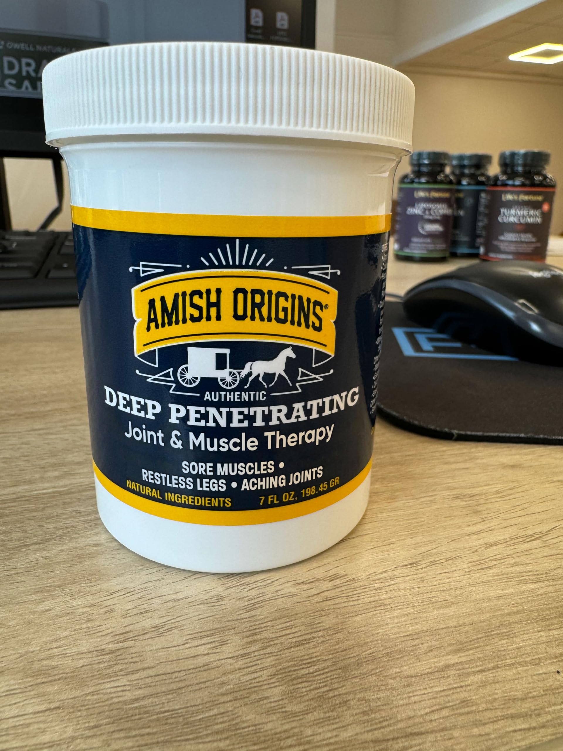 Amish Origins Joint & Muscle Ointment 7 oz Maximum Deep Penetrating Strength All Natural Discomfort Reliever for Joint, Muscle,