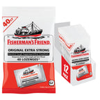 Fishermans Friend Cough Drops, Cough Suppressant and Sore Throat Lozenges, Original Extra Strong, 10mg Menthol, 480 Drops (12 P