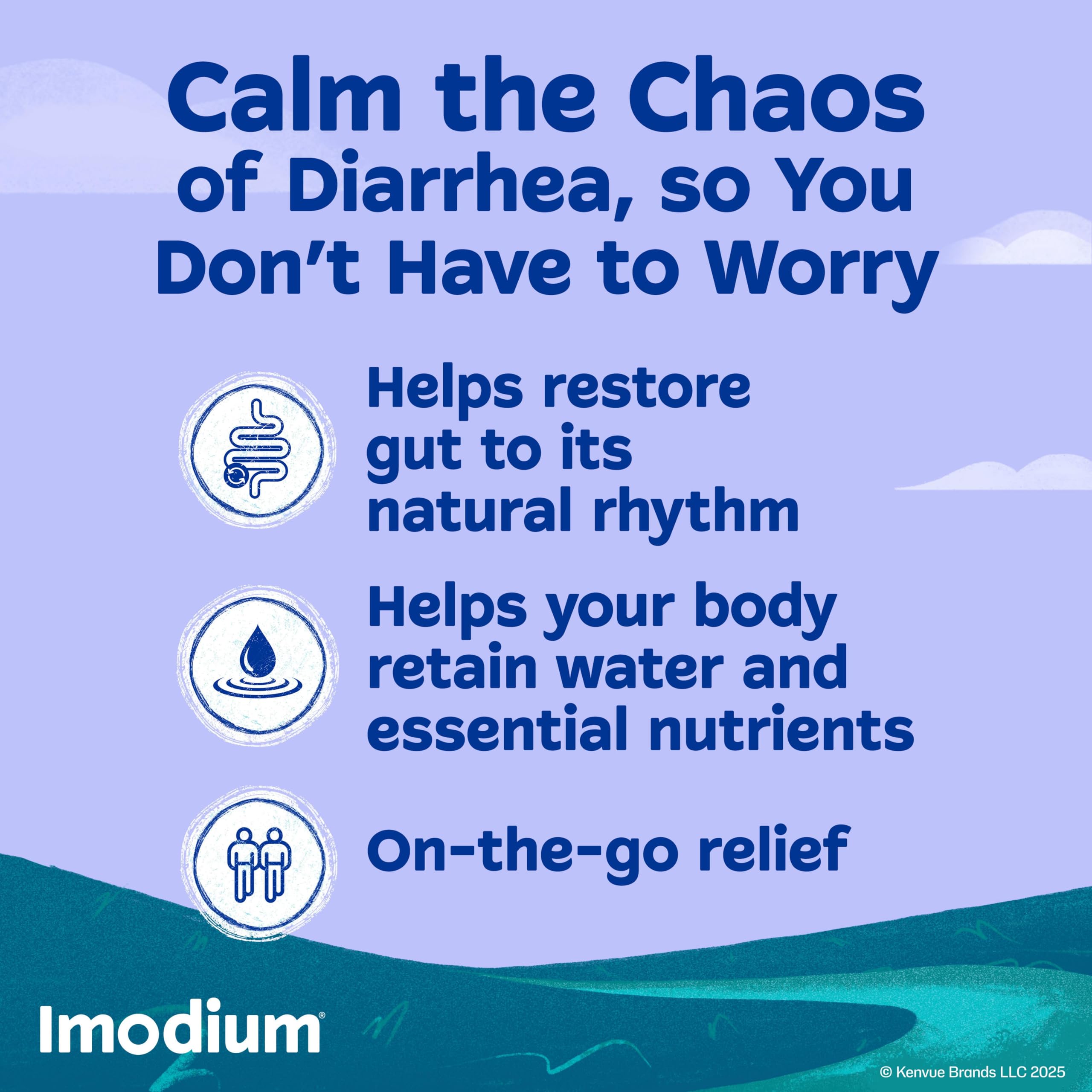 Imodium Multi-Symptom Relief Caplets, Loperamide Hydrochloride & Simethicone Anti-Diarrheal Medicine for The Relief of Diarrhea,