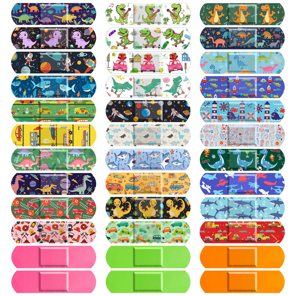 Sublaga 300 Pcs Adhesive Bandages, 33 Styles Kids Cartoon Bandages, Flexible, Colorful, Waterproof, Breathable, Protect Scrapes