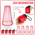 Hestya 4 Pack Mosquito Face Mesh Net Protecting Net for Outdoor Hiking Camping Climbing Mosquito Fly Insects Preventing (Red)