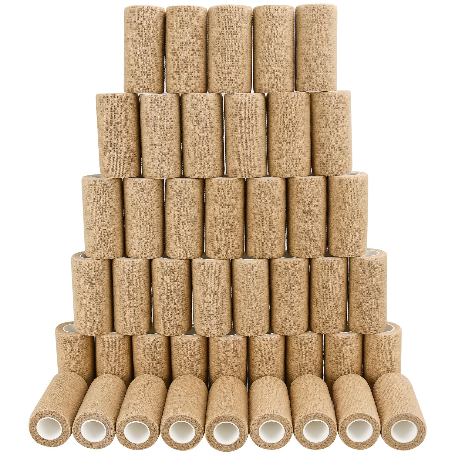 48pcs Self Adhesive Bandage Wraps, 4in 5 Yards, Skin Color (4 Inch, 48 Pack Skin Color)