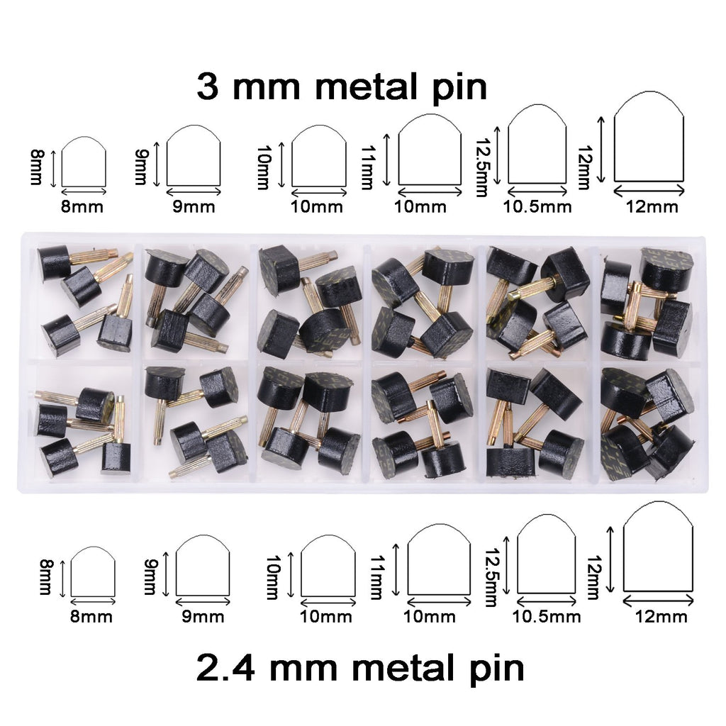 luakesa 24 Pairs High Heel Replacement Tips Womens Shoes Tips Repair Kit,6 Size,8,/9/10/11/12/12.5mm,U-Shape (Black)