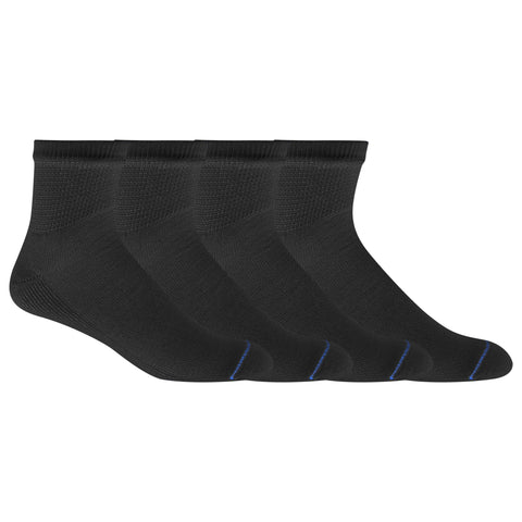 Dr. Scholl's Men's 4 Pack Diabetic and Circulatory Non Binding Ankle Casual Sock, Black, Shoe Size 7-12 US
