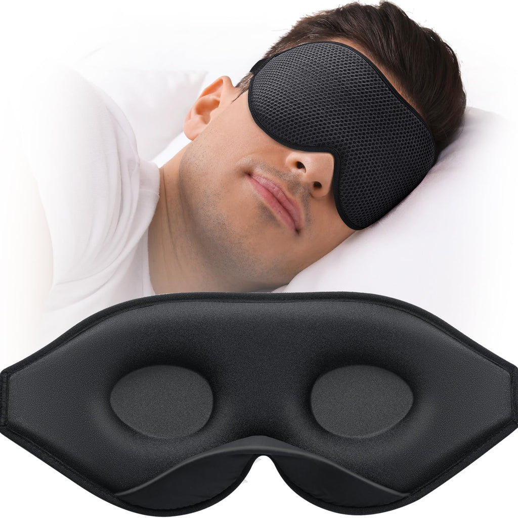 MABAO Sleep Mask for Side Sleeper, Eye Mask for Sleeping Women Men, 3D Contoured Cup No Eye Pressure 100% Light Blocking Sleepin