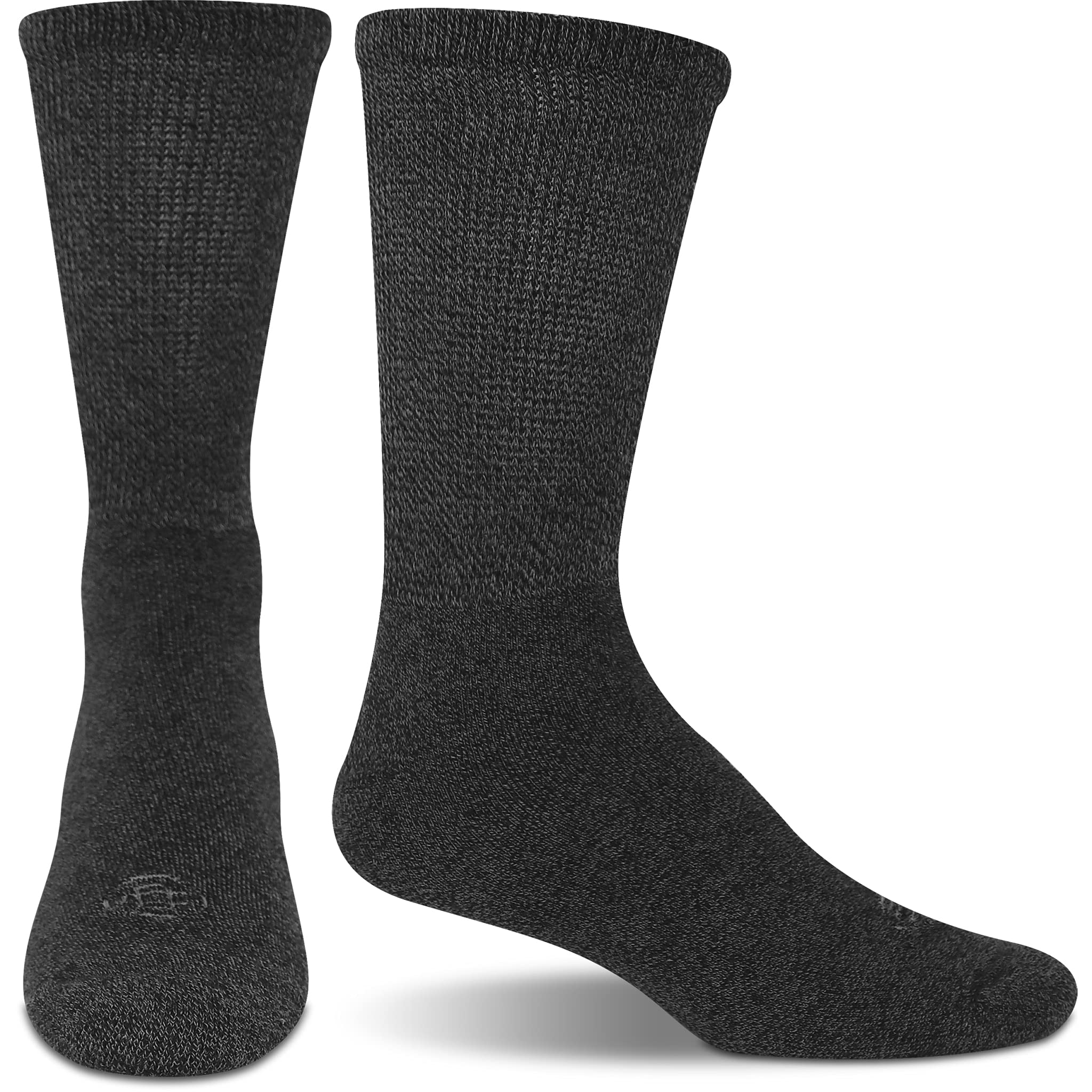 Doctor's Choice Diabetic Socks for Men, Seamless Crew Socks with Non-Binding Top, Provides Extra Comfort for Gout, 4-Pairs, Char