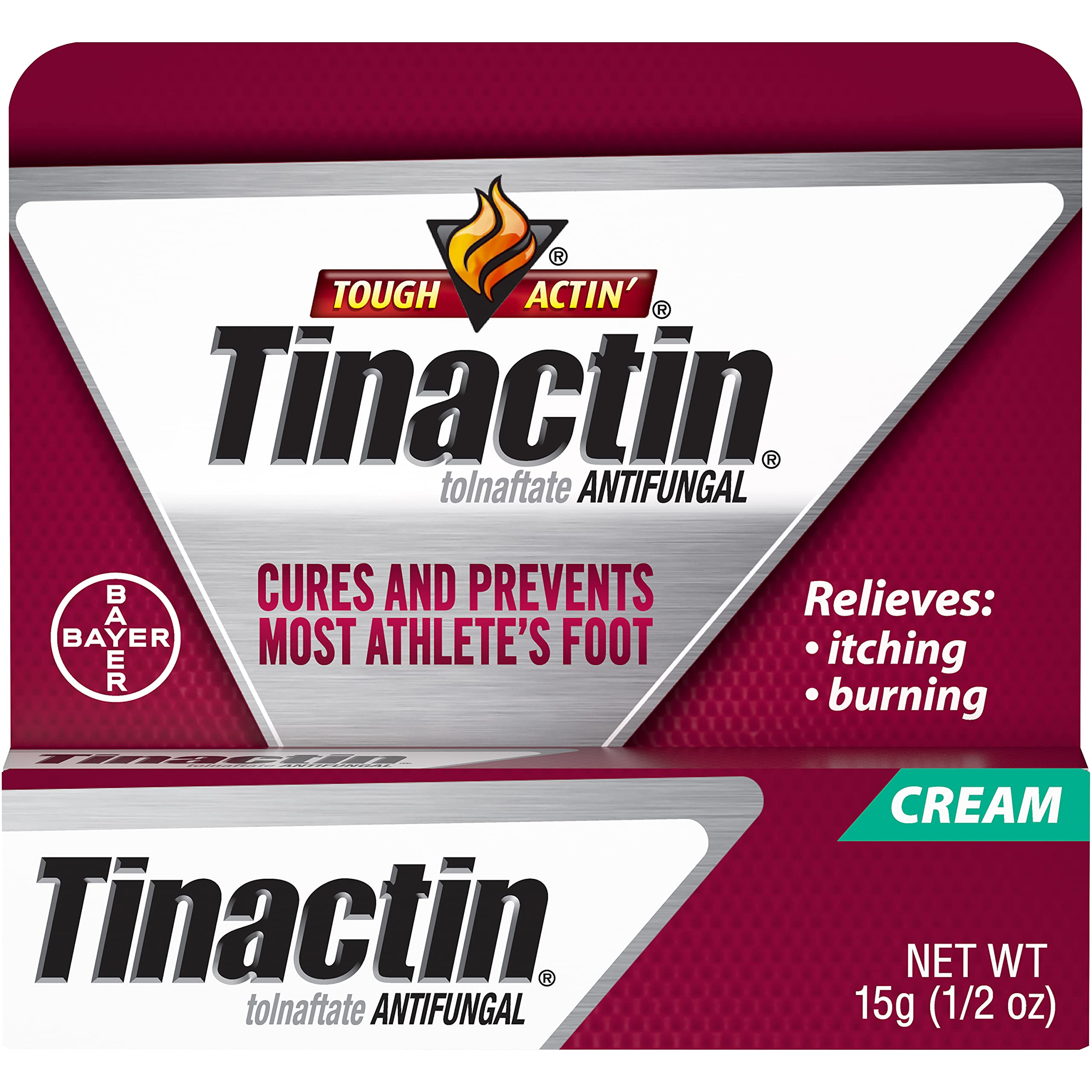 Tinactin Athletes Foot Cream, Tolnaftate 1%, Antifungal, AF Treatment, Proven Clinically Effective on Most Athletes Foot and Ri