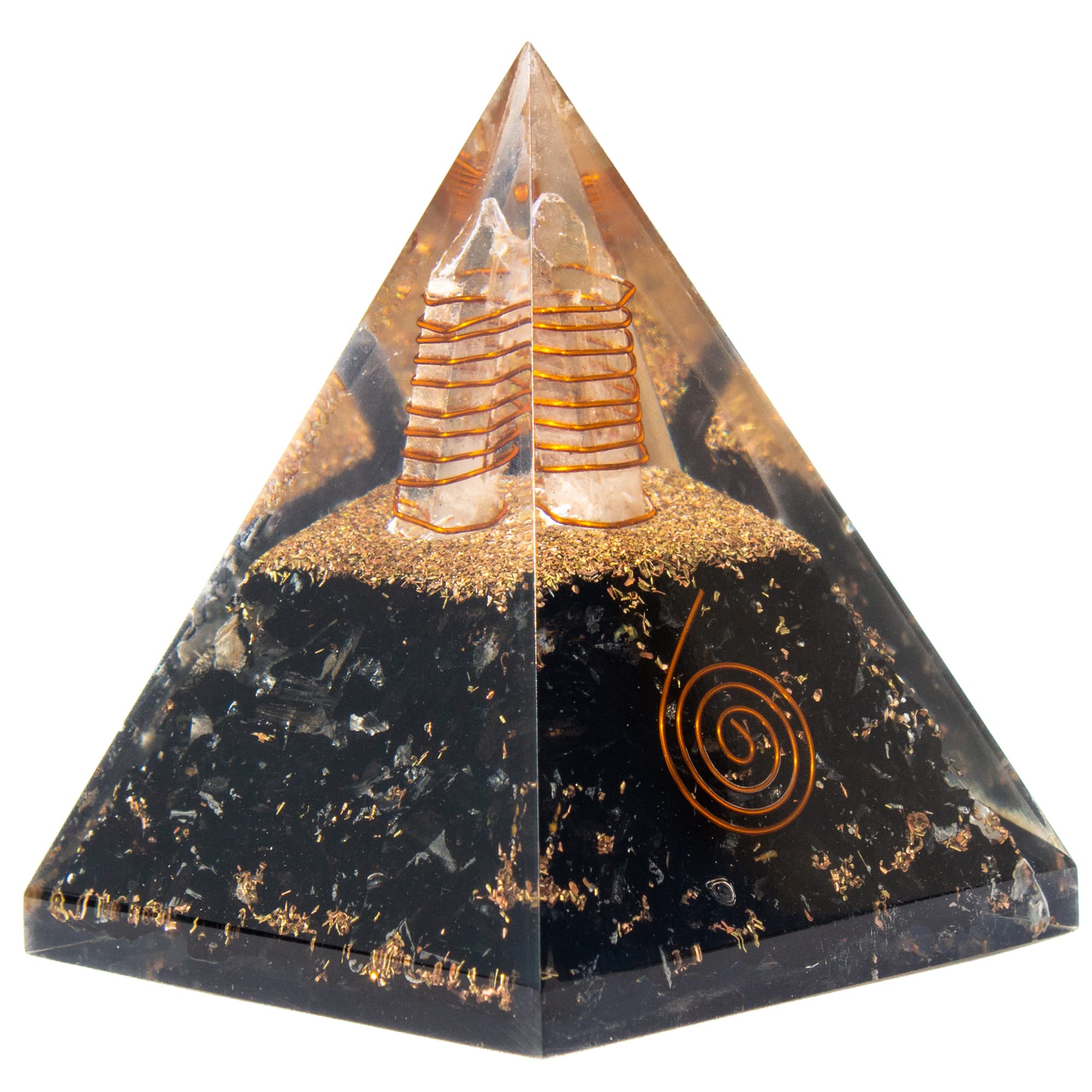 Zenfulstone Shungite Orgonite Pyramid For Energy Cleaning, Protection, Grounding And Spiritual Healing | Handmade Orgonite Pyram