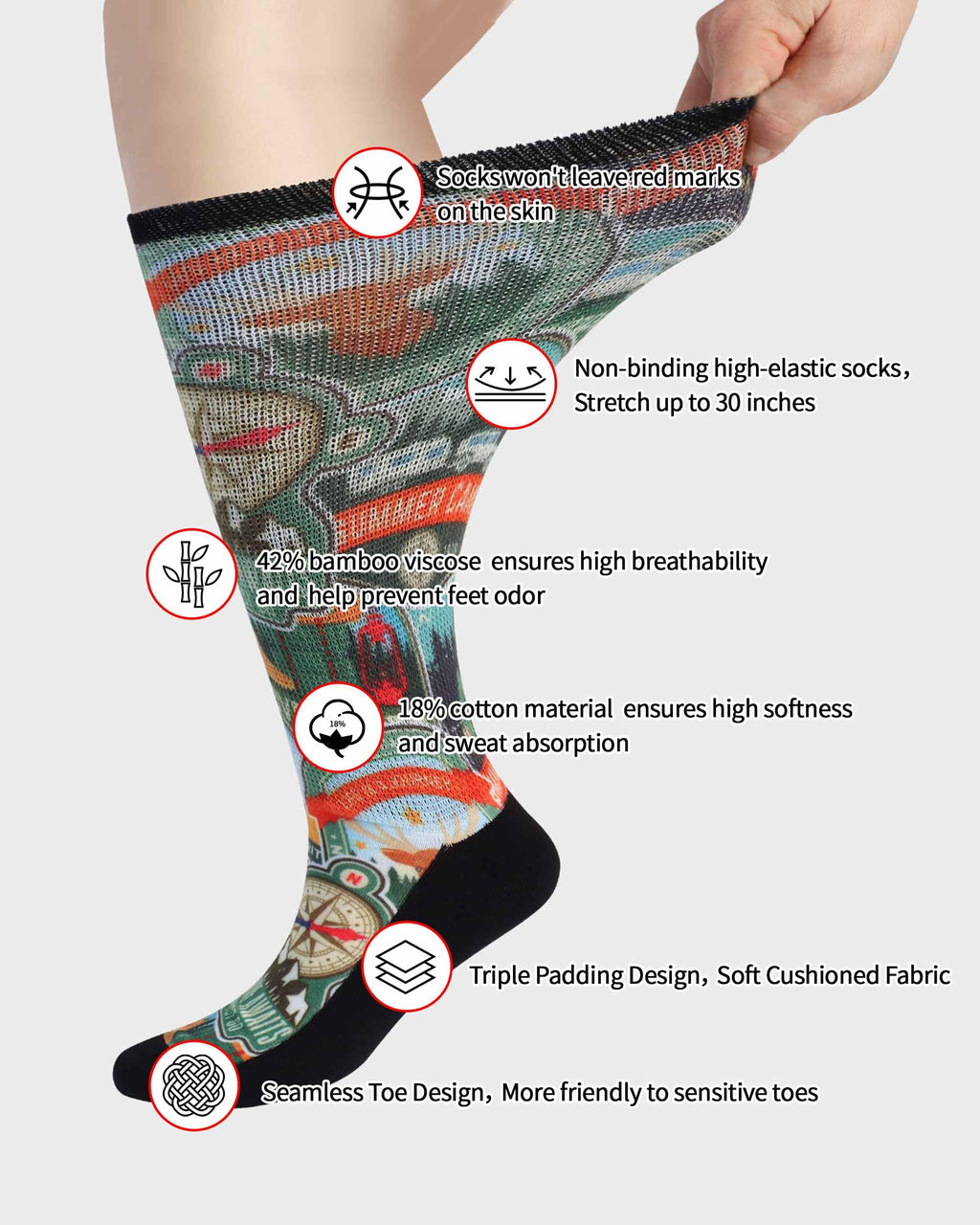 YOKEEP diabetic socks for women & men extra wide, non binding diabetic neuropathy swollen feet socks for women men