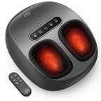 Foot Massager with Heat Compression Kneading Rolling Shiatsu Feet Massager for Plantar Fasciitis Neuropathy, Large Size 14 Remot