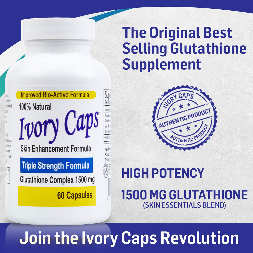 Ivory Caps (4 Pack) Best Value**- Maximum Potency Glutathione 1500 Skin Whitening Complex **Sale REG. $169.99 - Now $99.99- Free