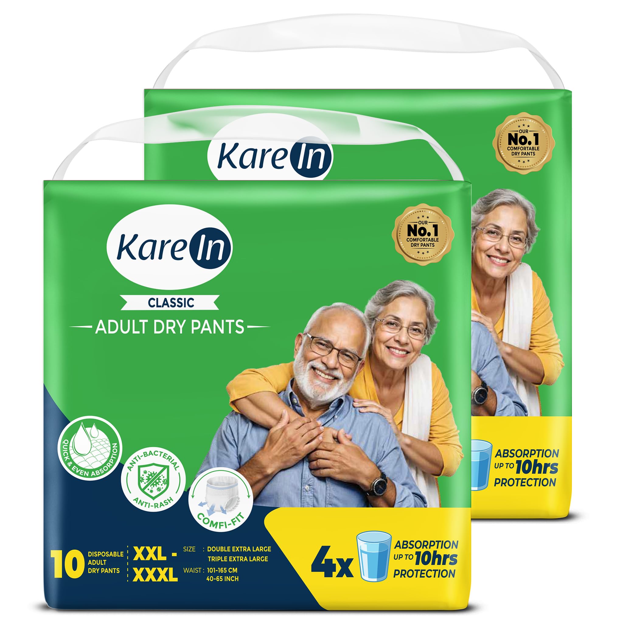 Karein Classic Adult Diaper Pant XxlXxxl Size, Waist (101165 Cm 4065), 20 Unit, Long Protection Hour, Unisex, Quick & Even A