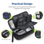 AUVON Insulin Cooler Travel Case, Expandable Insulated Diabetic Bag with 2 * 180g Ice Packs for Double Cooling Time, Portable Me