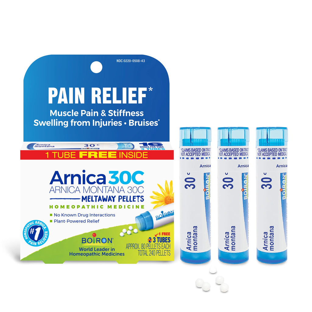 Boiron Arnica Montana 30C Homeopathic Medicine for Relief from Muscle Pain, Muscle Stiffness, Swelling from Injury, and Discolor