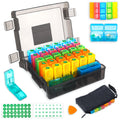 Monthly Pill Organizer 2 Times a Day, Portable AM PM Pill Box with Weekly Travel Bag, Large Capacity Medicine Organizer with Lab