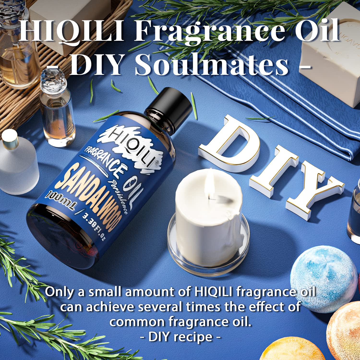 HIQILI Pure Sandalwood Fragrance Oil for Diffuser Home Scents Candle Soap Making DIY 3.38 Fl Oz Halloween Thanksgiving