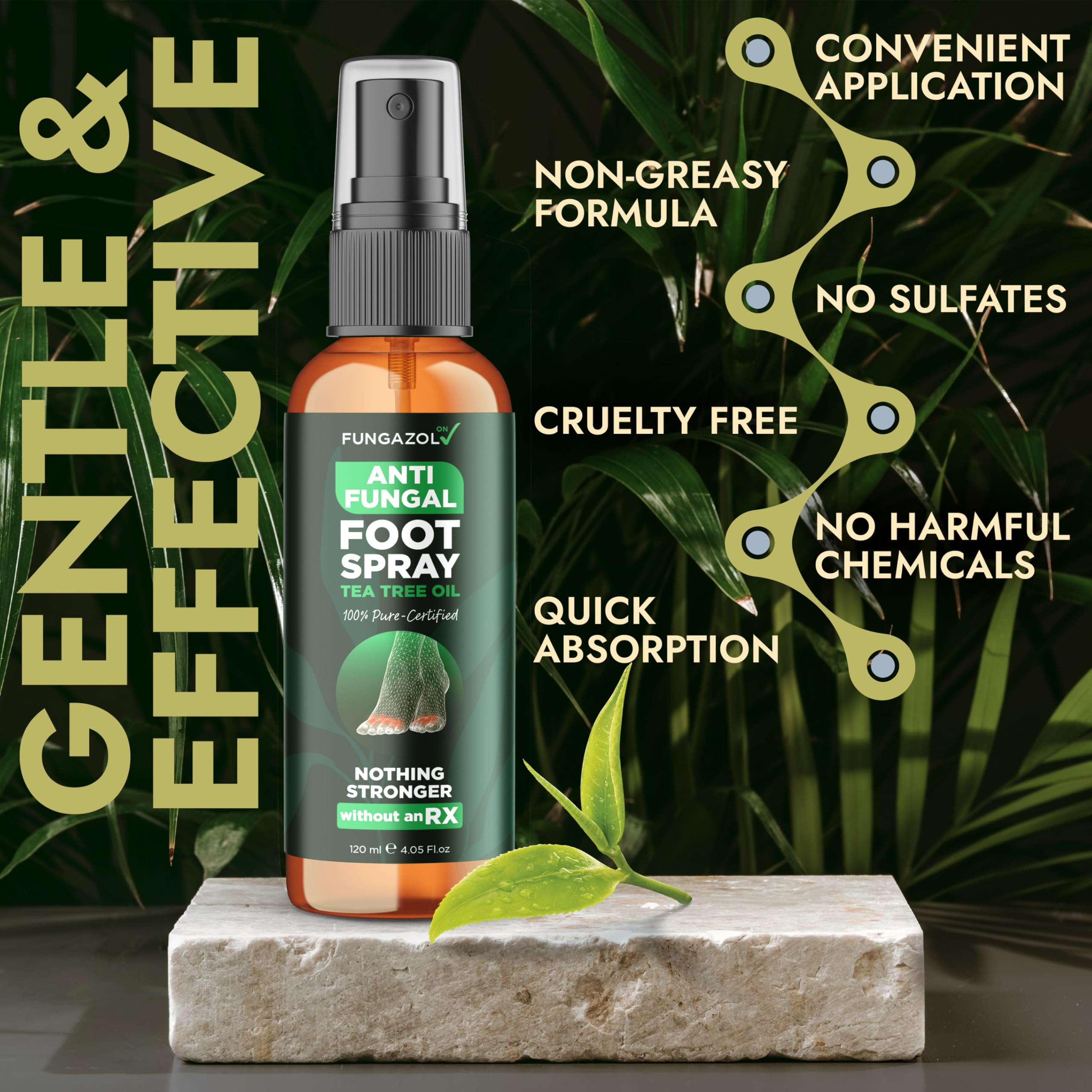 Terramed Just Think Comfort Foot Spray with Tea Tree Oil | Antifungal Treatment for Jock Itch, Nail Fungus & Ringworm | Fast Abs