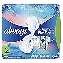 Always Infinity Size 2 Feminine Pads with Wings, Super Absorbency, Unscented, 16 Count (Packaging May Vary) (Packaging May Vary)