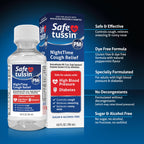 Safetussin PM Night Time Cough Relief Syrup, 4 Ounce Bottle