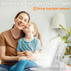 Light Lamp, Portable Full Spectrum LED Light Sunlight Personal Daylight with 3 Adjustable Color&Stepless Brightness Levels, Time
