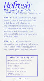 Refresh Plus Lubricant Eye Drops, Preservative-Free, 0.01 Fl Oz Single-Use Containers, 50 Count, Packaging May Vary