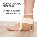 Heel Protectors for Pressure Sores One Size - 100% Medical Sheepskin - Heel Protectors for Bed Sores - Soft Lambs Wool Foot Pill