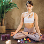 22Pcs Healing Crystals Set, Chakra Quartz Kits in Wooden Box (7 Raw and 7 Tumbled Chakra Stones, Lava Bracelet, Chakra Necklace