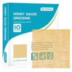 OPTITEKNIK Manuka Honey Gauze Dressing 2x2 Pack of 10, Manuka Honey Wound Care Bandage for Cuts, Scalds and Burns, Wound Dressin