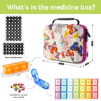 GZWENHAN 31-Day Monthly Pill Organizer with 3 Daily Compartments, Travel Medication Box with Pill Cutter, AM PM Storage Case (Bu