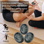 Indigo Gabbro Jasper Palm Stone - Hot Massage Worry Stone for Natural Body Chakra Balancing, Reiki Healing and Crystal Grid