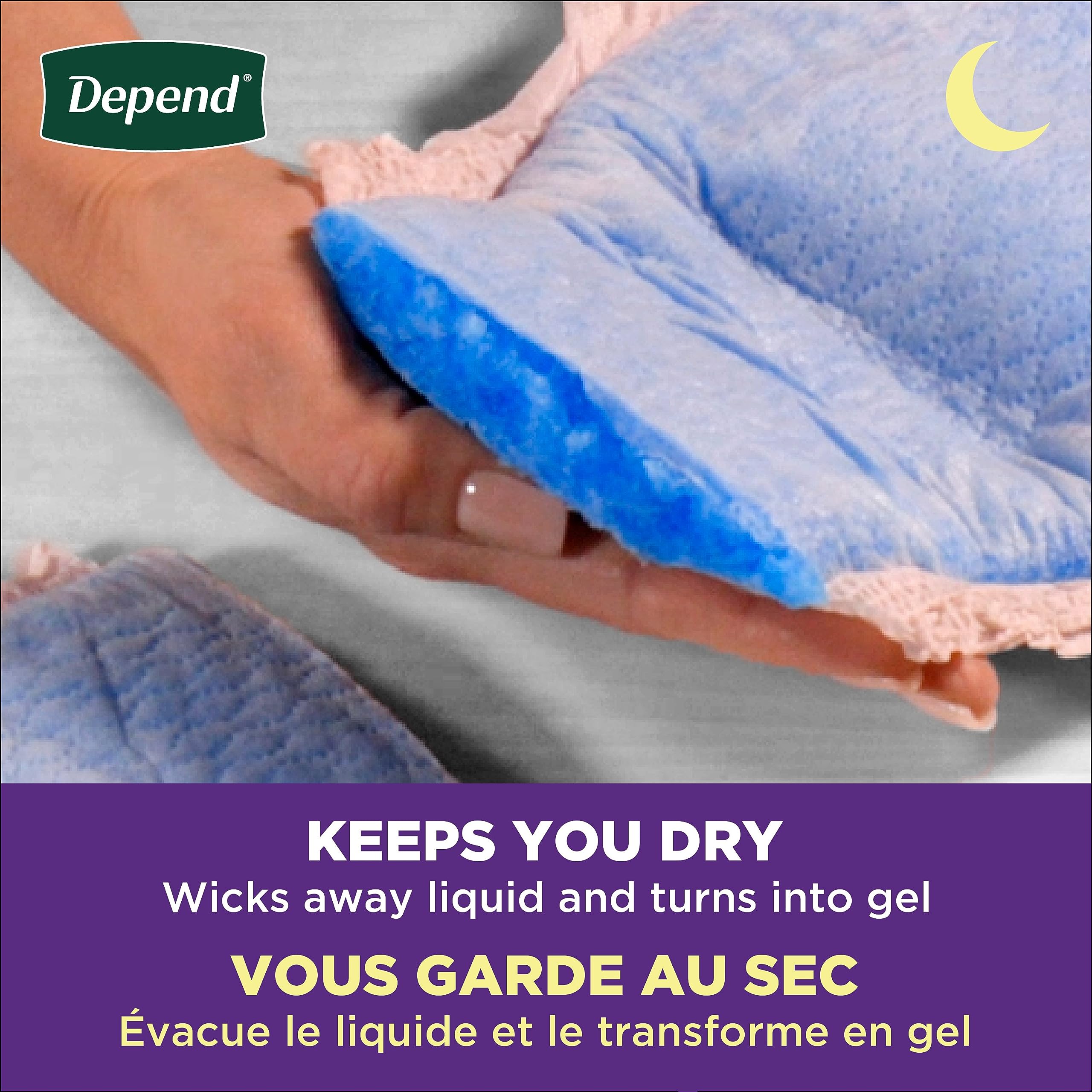 Depend Night Defense Incontinence Underwear for Women, Disposable, Overnight, Large, Blush, 30 Count (Packaging May Vary)
