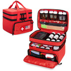 CURMIO Tactical Pill Bottle Organizer Case, Double Layers Medicine Storage Bag for Medication Bottles, Vitamins, Medical Supplie