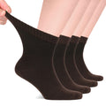 Hugh Ugoli Diabetic Socks for Men, Loose Ankle Socks Bamboo, Extra-Wide, Thin, Seamless Toe and Non-Binding Top, 4 Pairs, Dark B