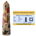 Certified Spotted Jasper Crystal Tower Obelisk Point for Chakra, Healing and Balancing  AAA Grade Original Certified Gemstone A