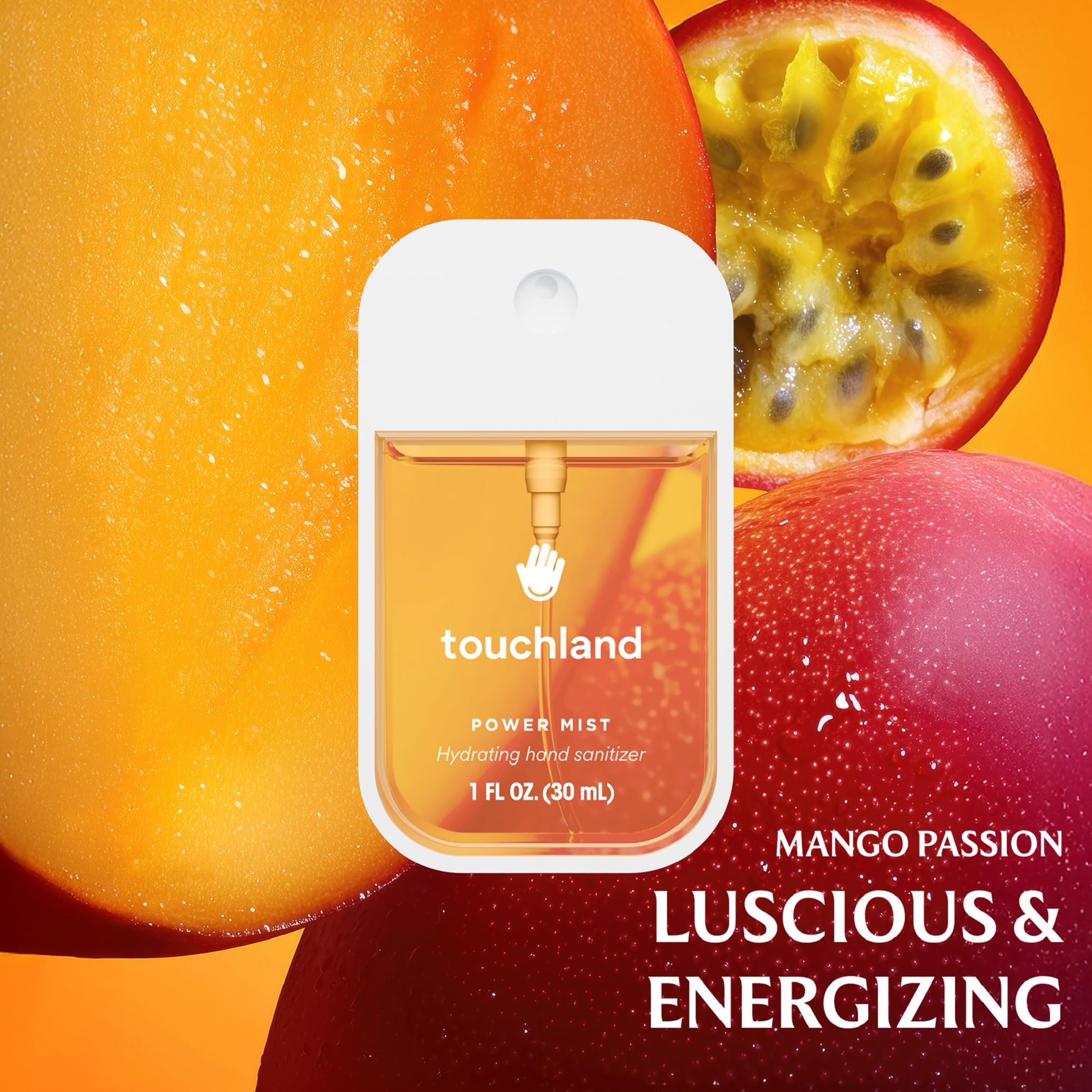 Touchland Power Mist Hydrating Hand Sanitizer Spray, TROPICAL Trio Set (Mango Passion, Beach Coco, Watermelon), 1 FL. OZ. Travel
