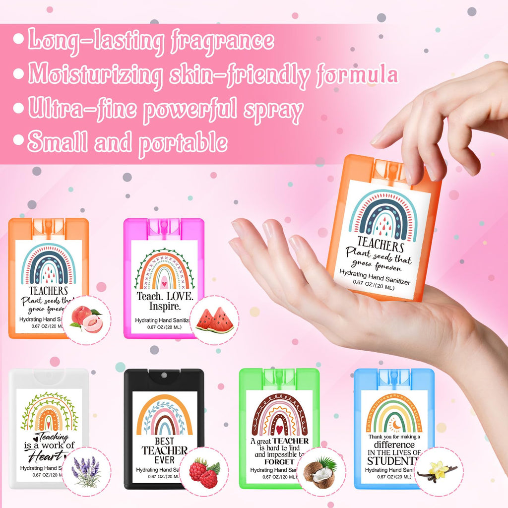 Dansib 24 Pack Teacher Appreciation Gifts for Women Mini Hand Sanitizer Spray Travel Size Hydrating Hand Sanitizer Pocket Spray