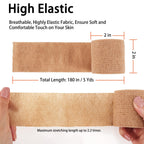 24 Pack Self Adherent Cohesive Bandage Wrap, 2    x 5 Yards Stretch Non Woven Self Adhesive Tape - Skin Colour Athletic Elastic