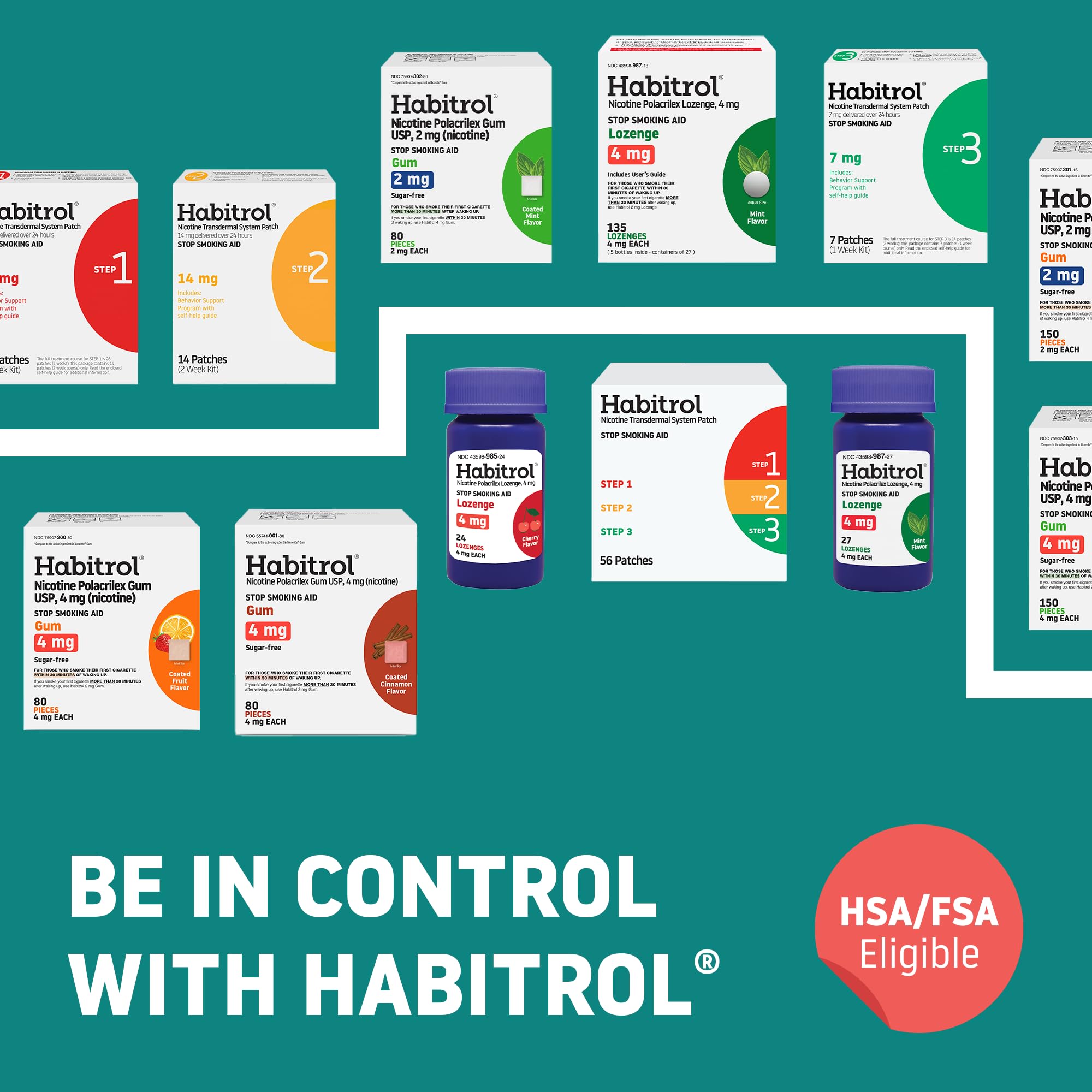 Habitrol Nicotine Gum - 4 mg, Cinnamon Flavor, 80 Count - Reduces Cravings & Helps Quit Smoking
